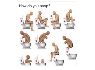 beste Position, um auf der Toilette zu sitzen