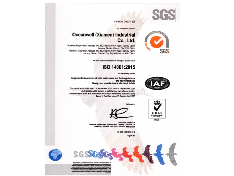 Oceanwell erreicht ISO  14000 Umweltzertifizierung